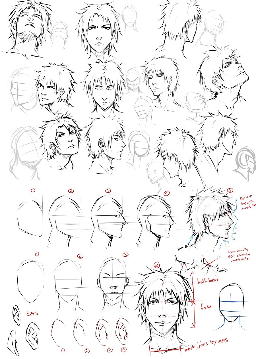 anime character head study