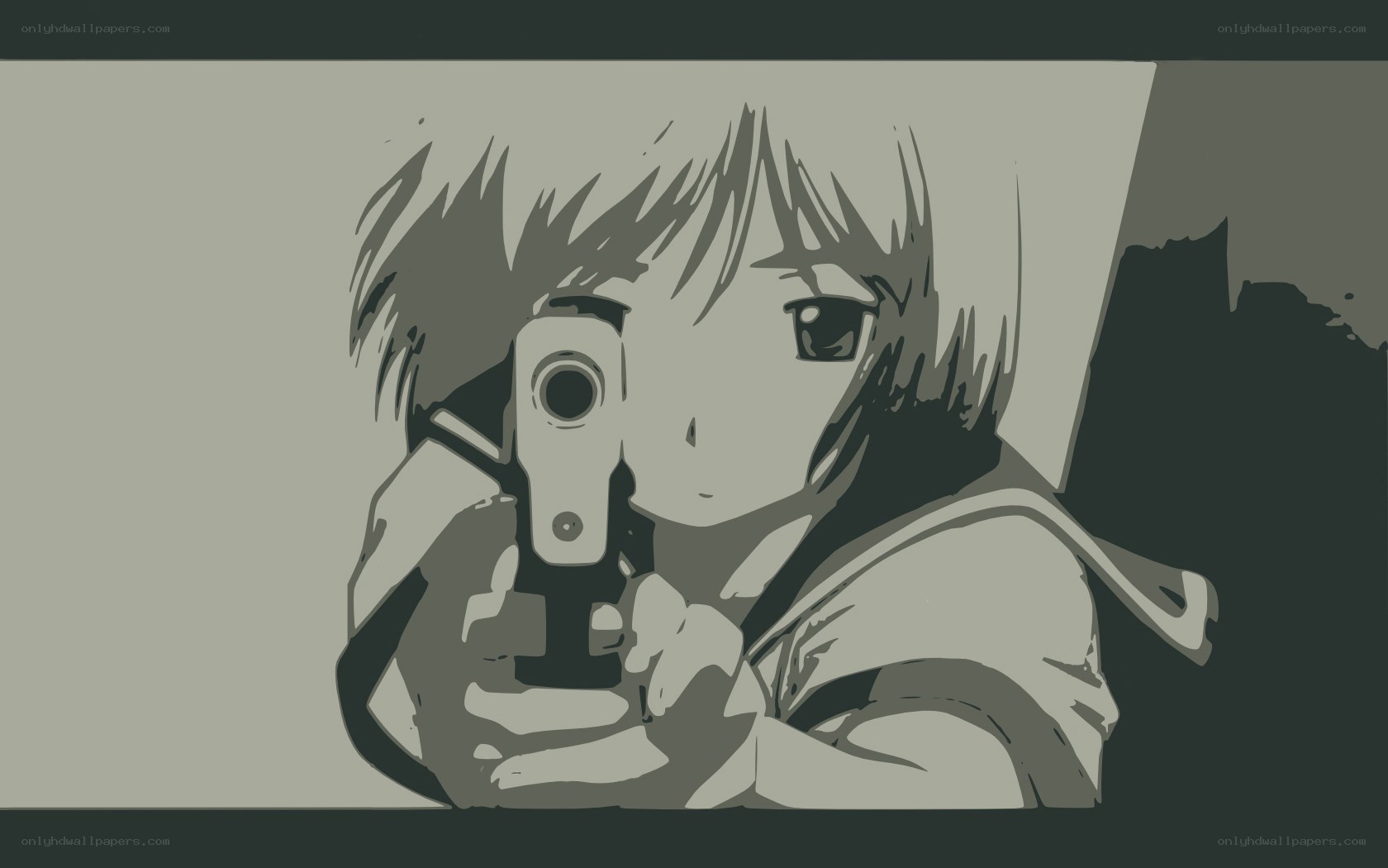 anime character holding a gun