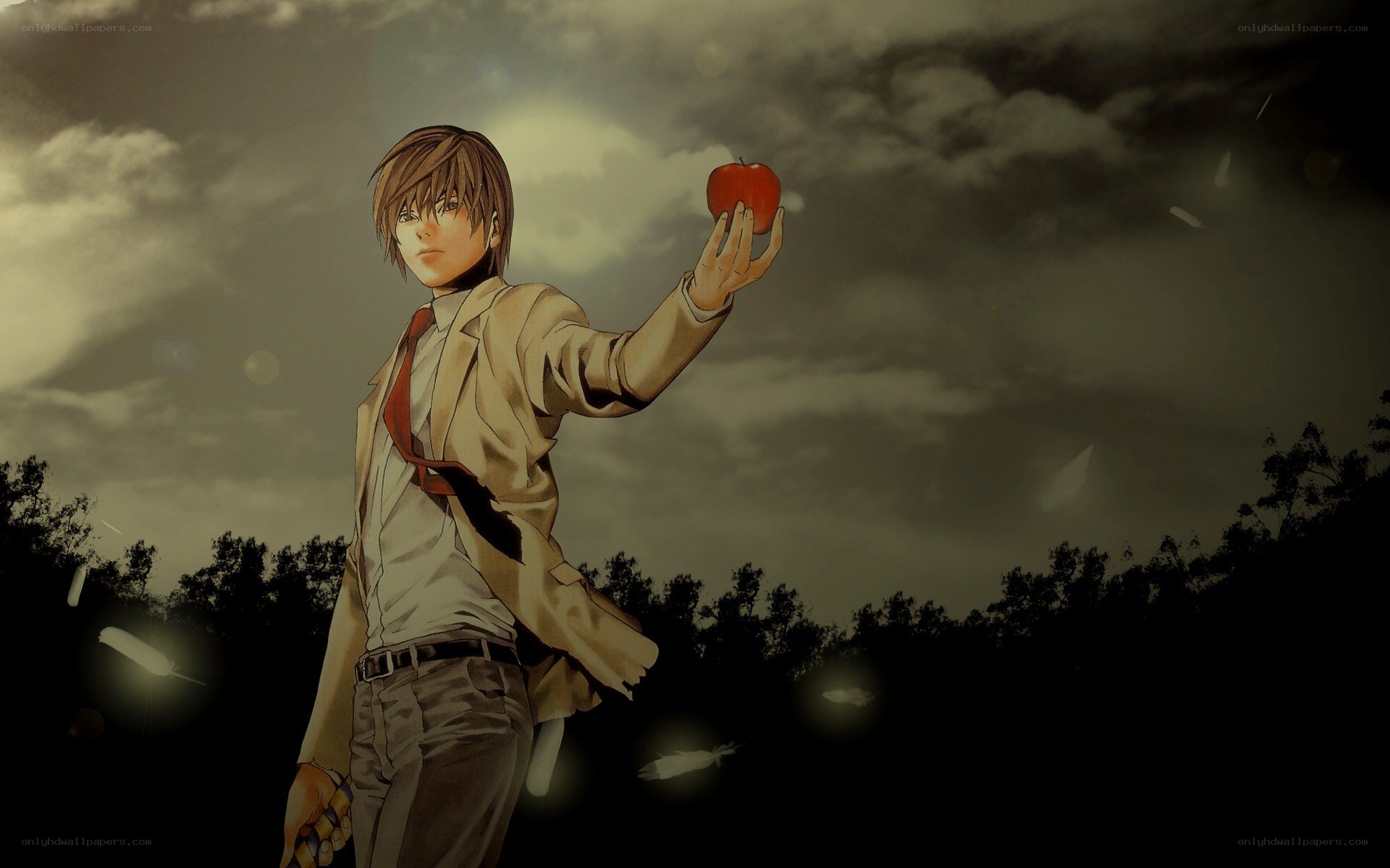 Anime character holding an apple
