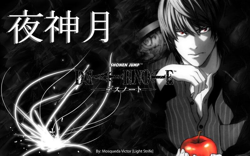 Anime Character Holding Apple — Black, Dramatic, Night, Manga