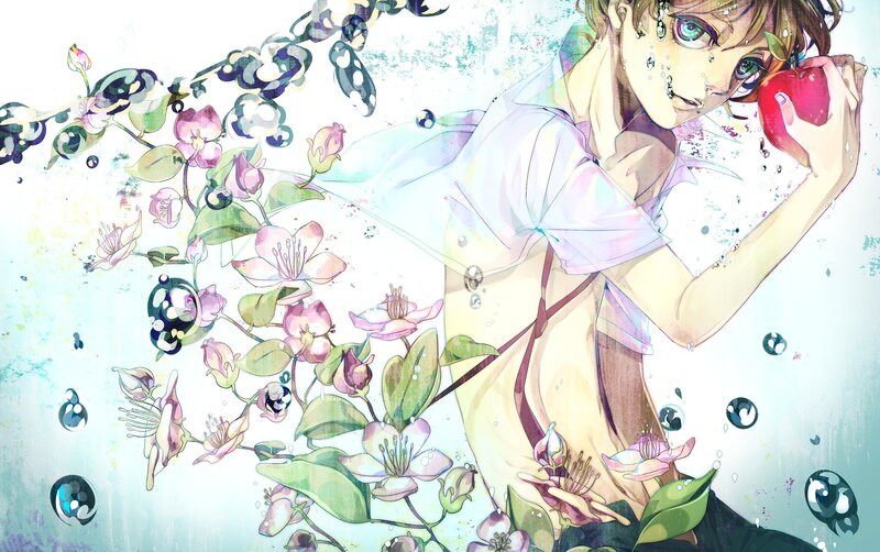 Anime Character Holding Apple