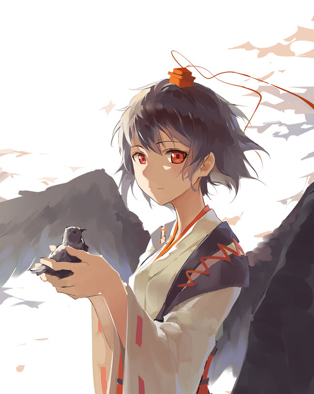 Anime Character Holding Bird
