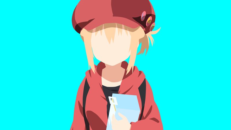 Anime Character Holding Book — Blue, Calm