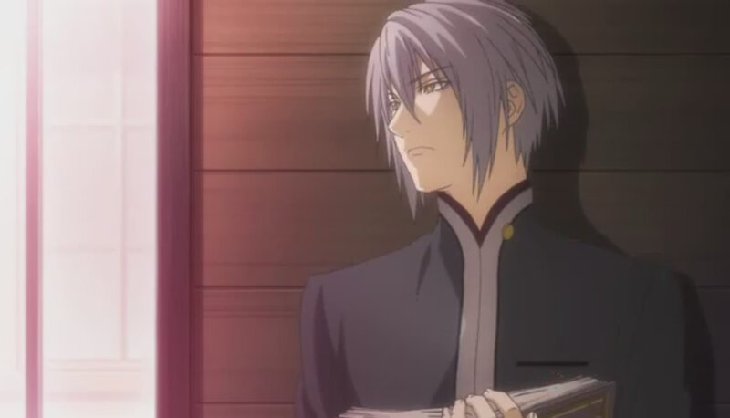 Anime Character Holding Book — Gray