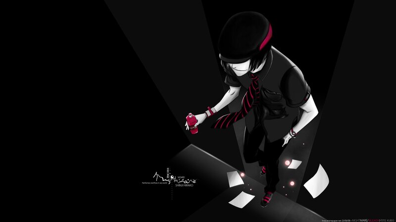 Anime Character Holding Bottle — Black