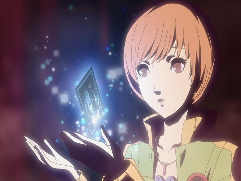 Anime Character Holding Card — Green