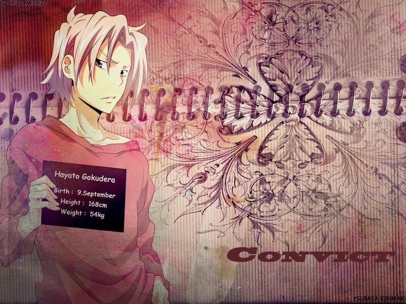 Anime Character Holding Card — Purple, Dramatic