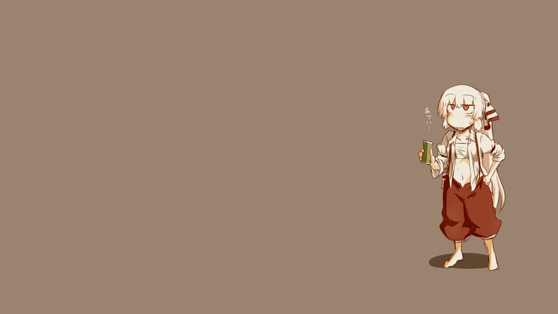 Anime Character Holding Cup — Brown, Calm, Backpack