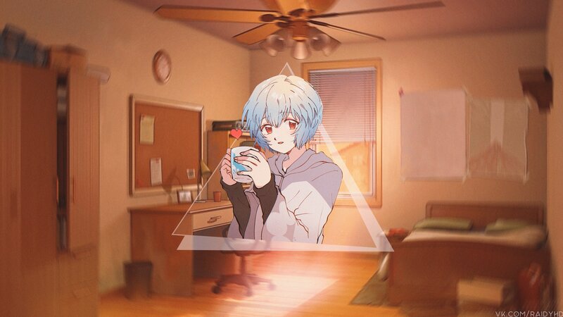 Anime Character Holding Cup — Orange