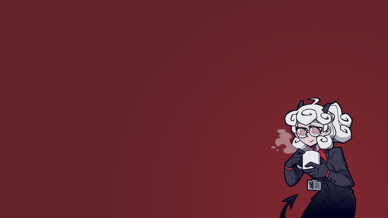 Anime Character Holding Cup — Red, Calm