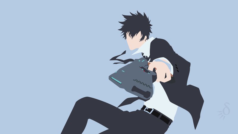 Anime Character Holding Device — Blue, Dramatic