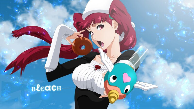 Anime Character Holding Donut — Blue