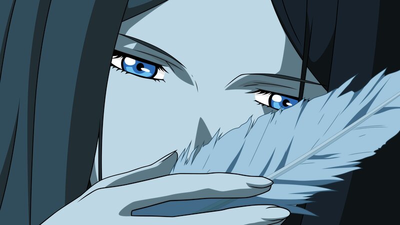 Anime Character Holding Feather