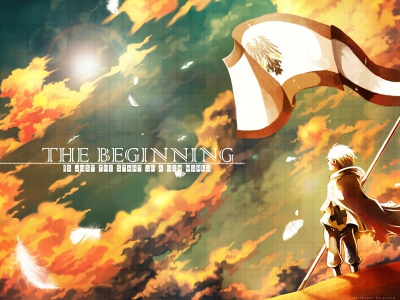 Anime Character Holding Flag