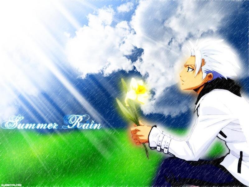 Anime Character Holding Flower — Green