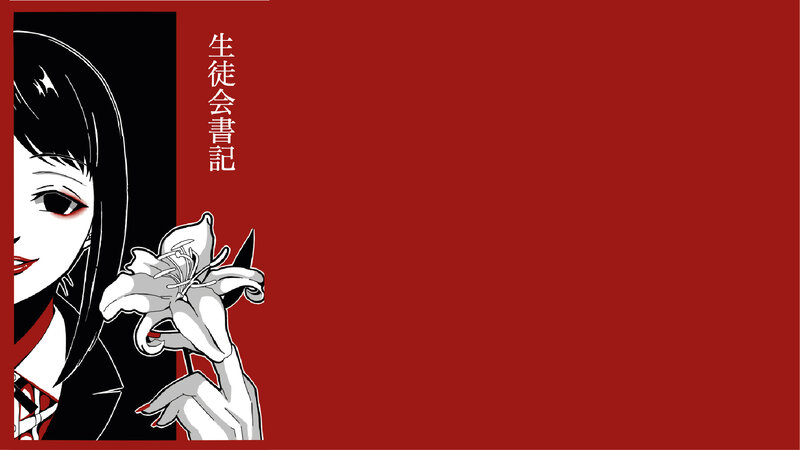 Anime Character Holding Flower — Red, Dramatic, Manga