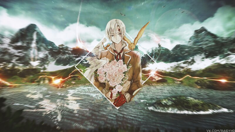 Anime Character Holding Flowers — Green