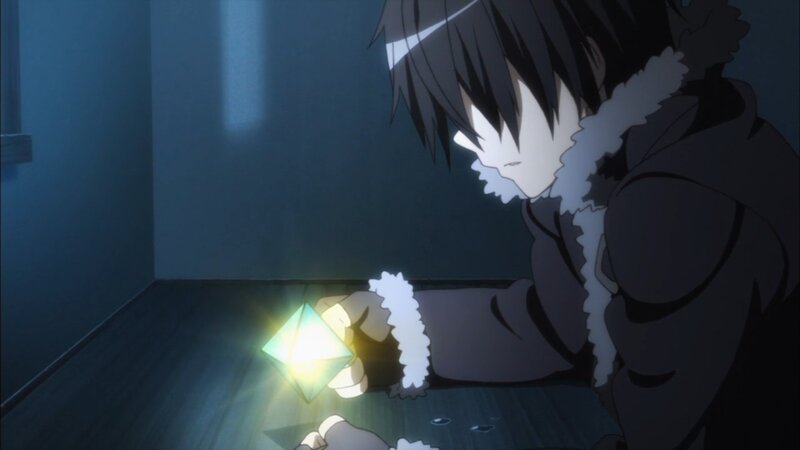 Anime Character Holding Gem — Blue