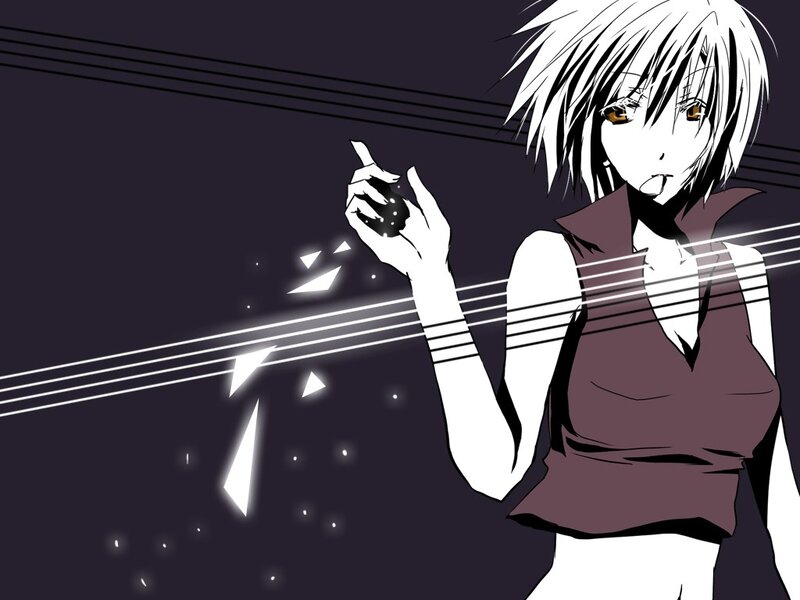 Anime Character Holding Guitar — Black