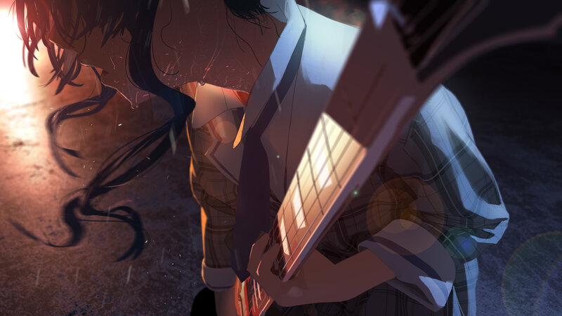 Anime Character Holding Guitar