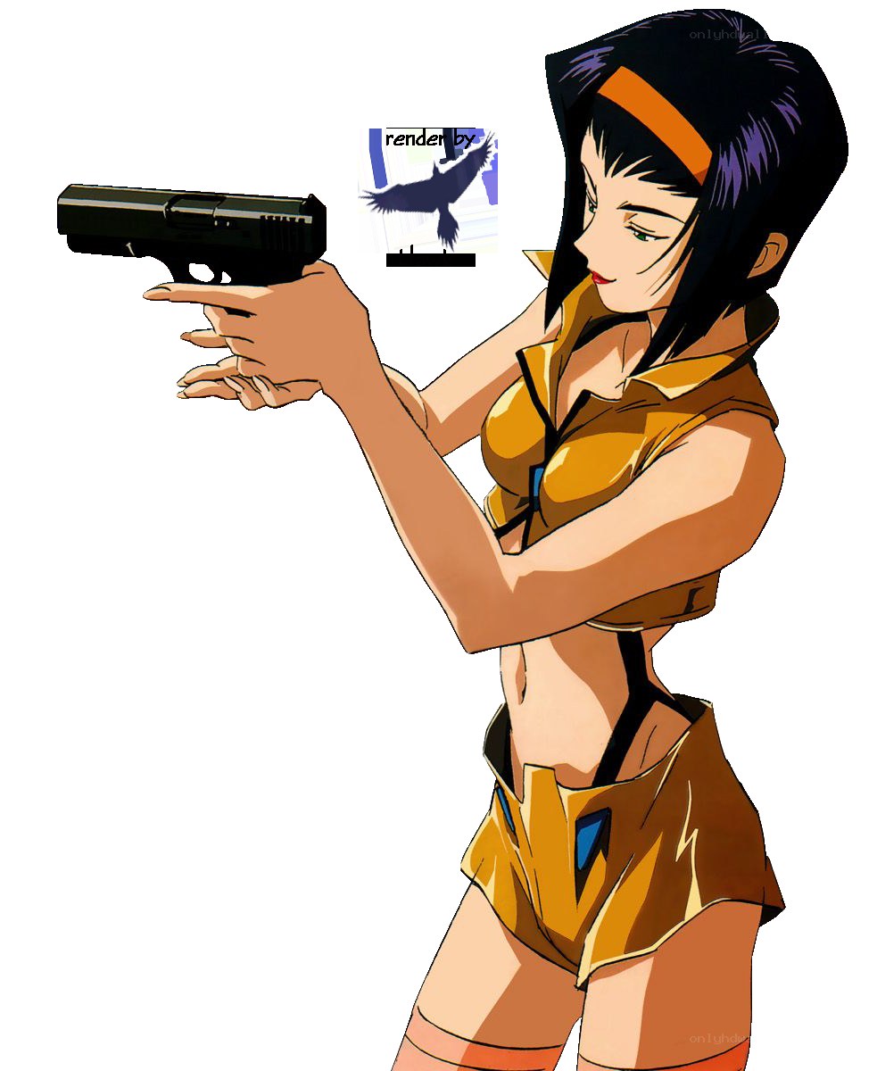 anime character holding gun