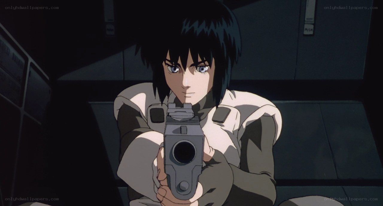anime character holding gun