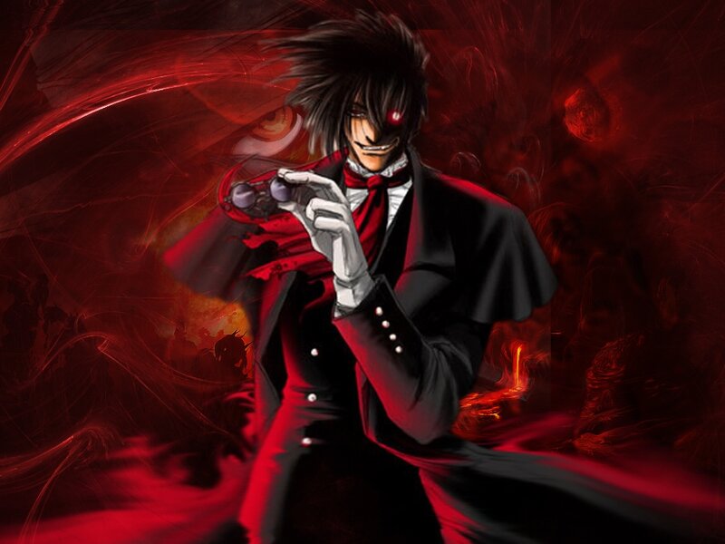Anime Character Holding Gun — Black, Dramatic, Intense