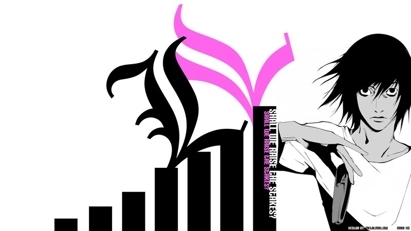 Anime Character Holding Gun — Black, Dramatic, Manga, Book