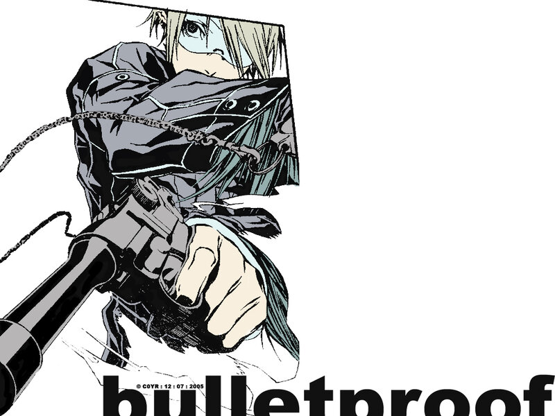 Anime Character Holding Gun — Black, Dramatic, Manga, Chain