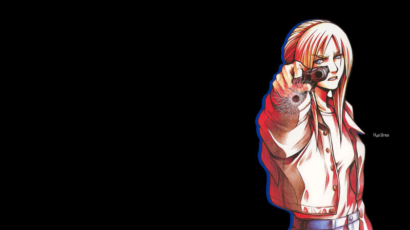 Anime Character Holding Gun — Black, Dramatic, Manga