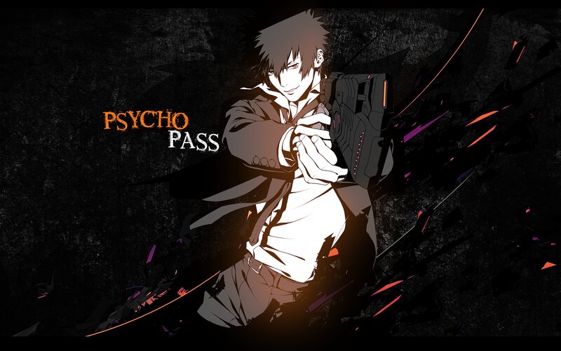 Anime Character Holding Gun — Black, Dramatic, Text