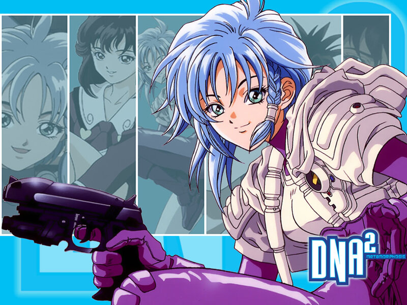 Anime Character Holding Gun — Blue, Determined