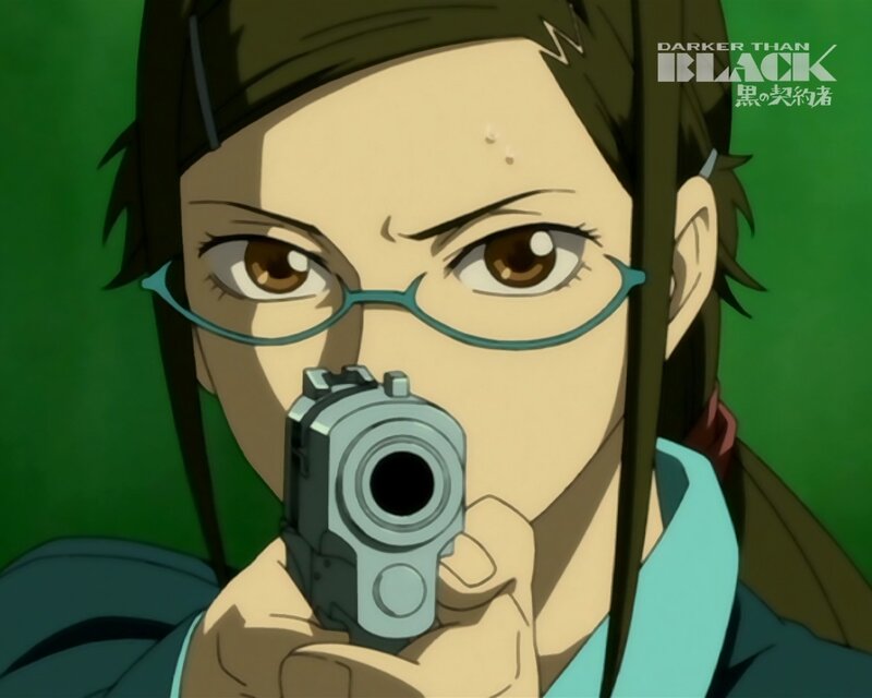 Anime Character Holding Gun — Green