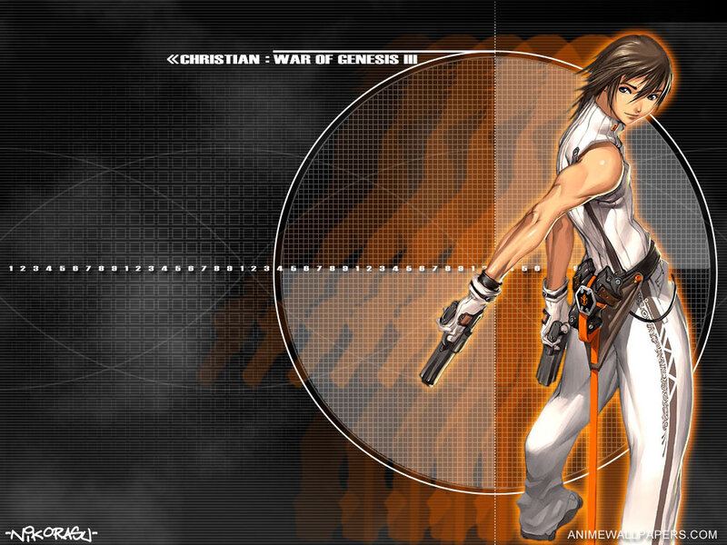 Anime Character Holding Guns — Black, Dramatic, Target Reticle