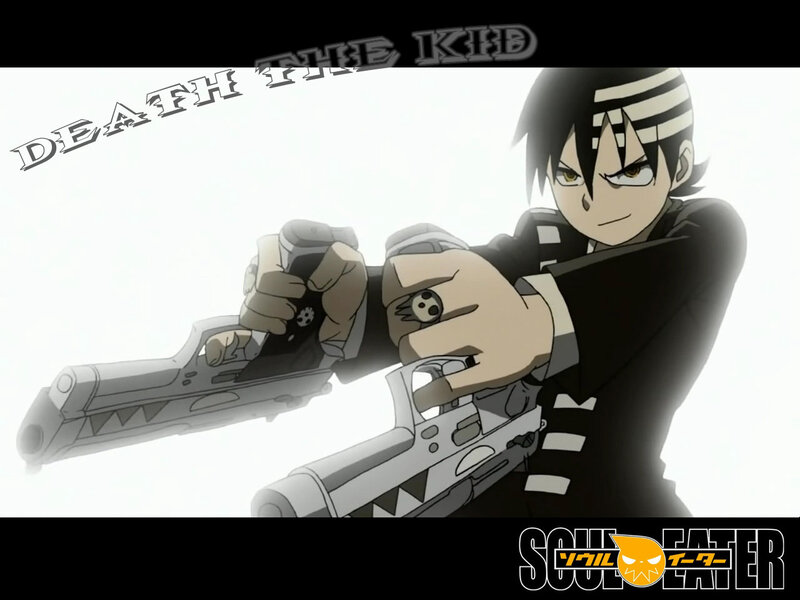 Anime Character Holding Guns — Black, Intense