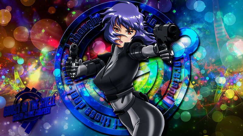 Anime Character Holding Guns — Blue