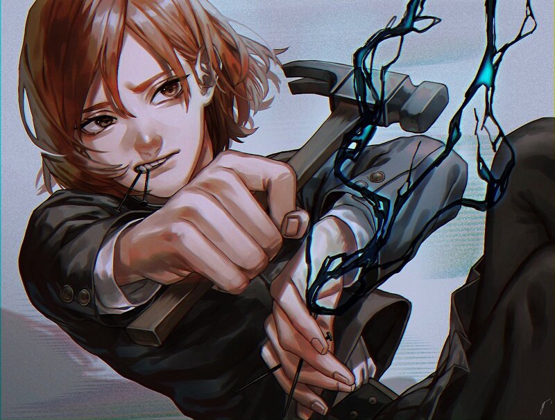 Anime Character Holding Hammer — Brown