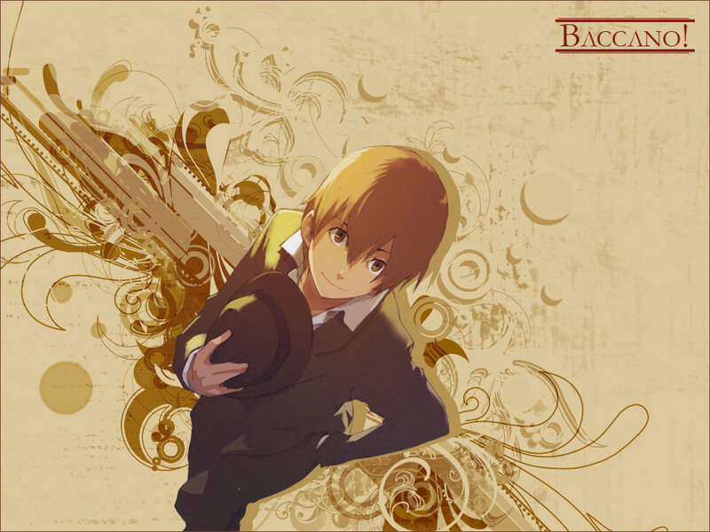 Anime Character Holding Hat — Brown