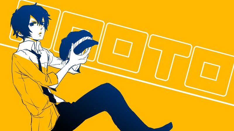 Anime Character Holding Hat — Yellow