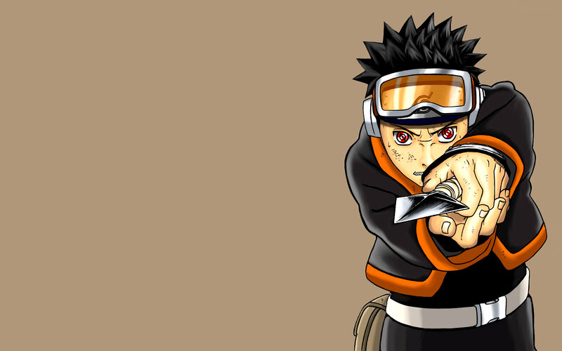 Anime Character Holding Knife — Brown