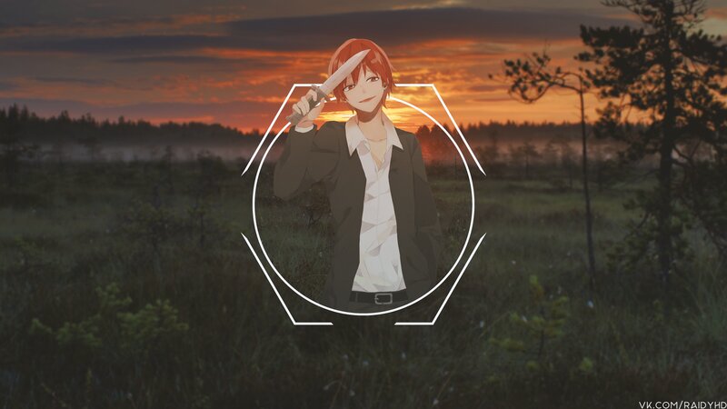 Anime Character Holding Knife — Orange