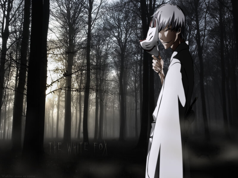 Anime Character Holding Mask — Black