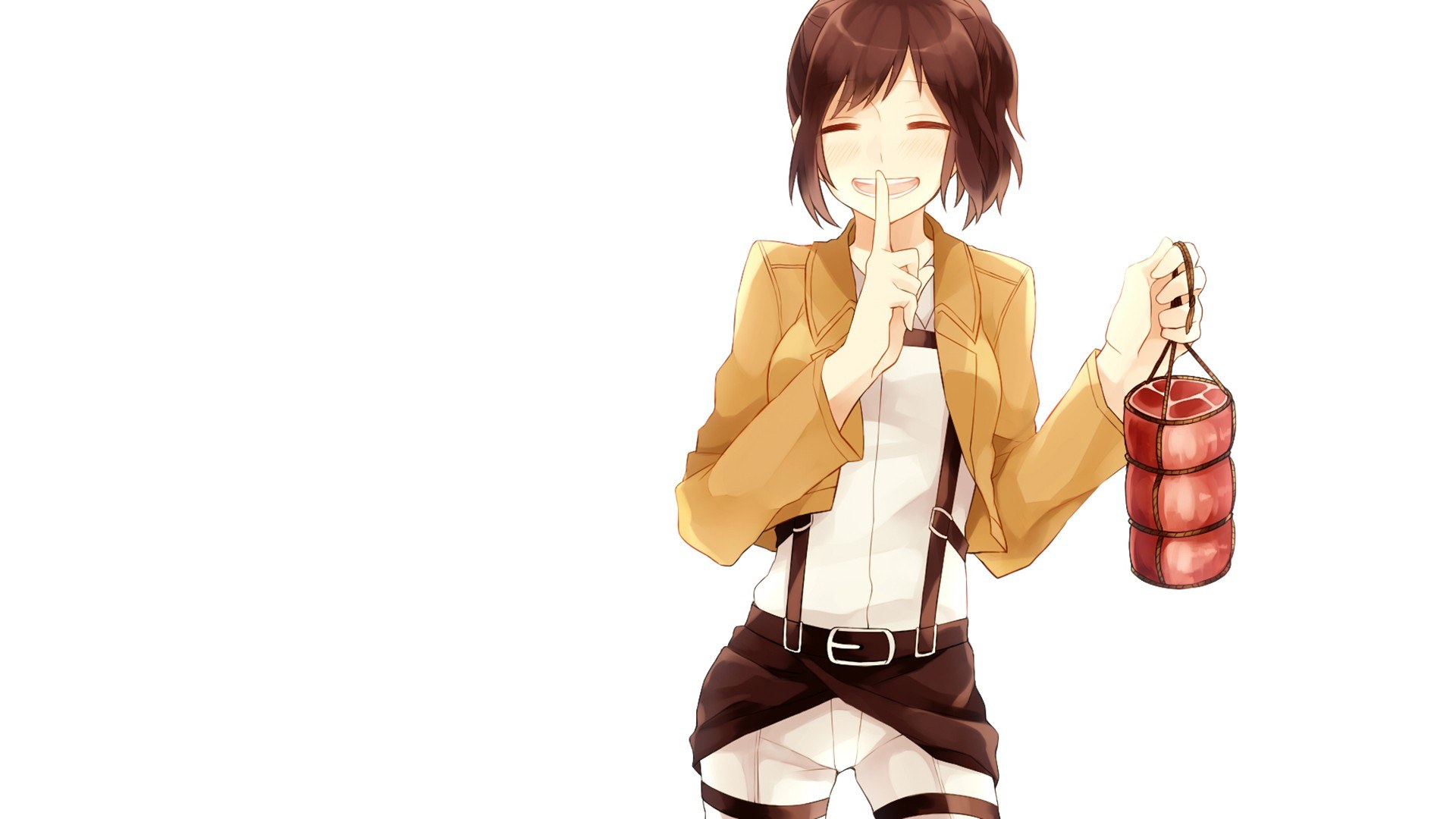 anime character holding meat