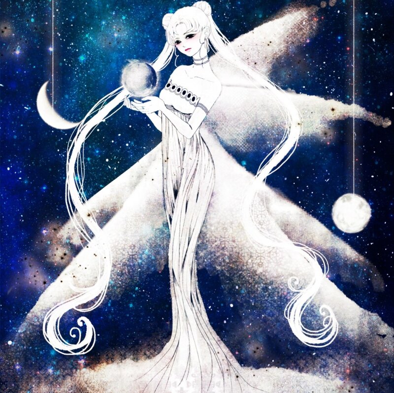 Anime Character Holding Moon