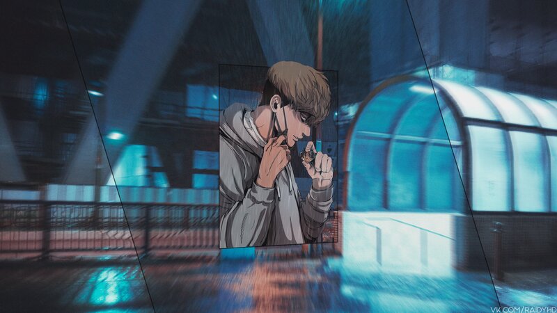 Anime Character Holding Object — Blue