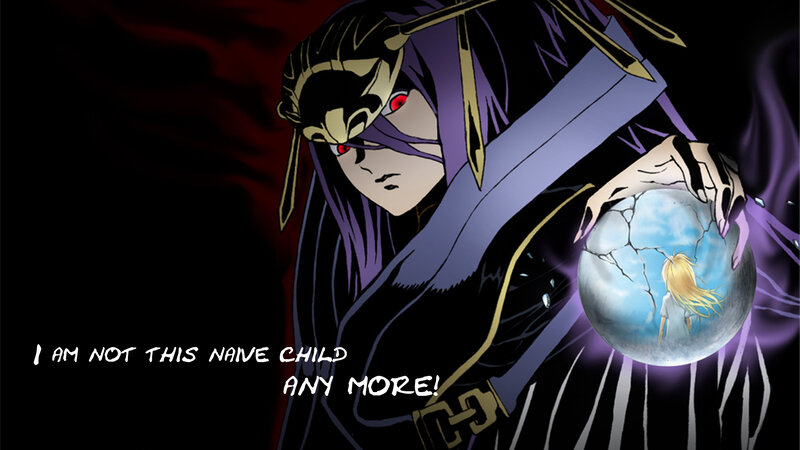 Anime Character Holding Orb — Black