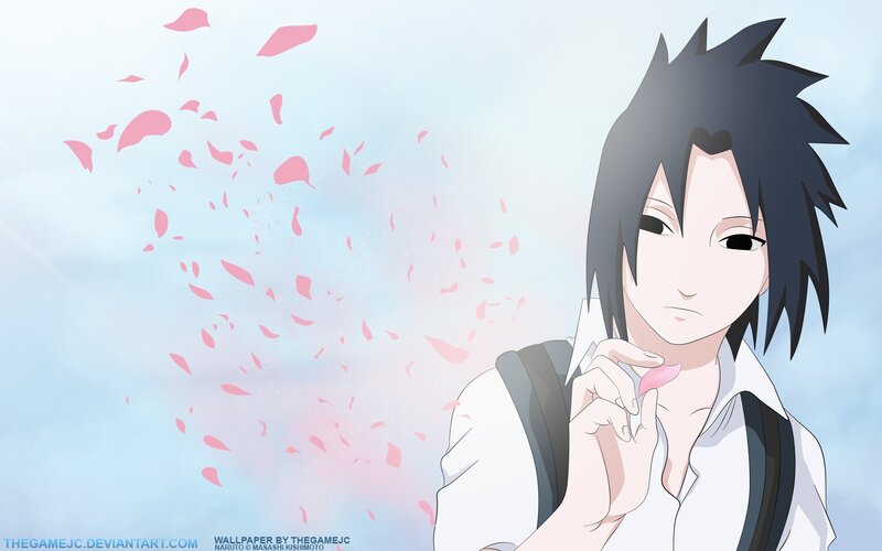 Anime Character Holding Petal — White