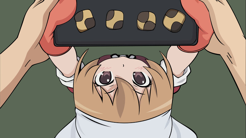 anime character holding phone