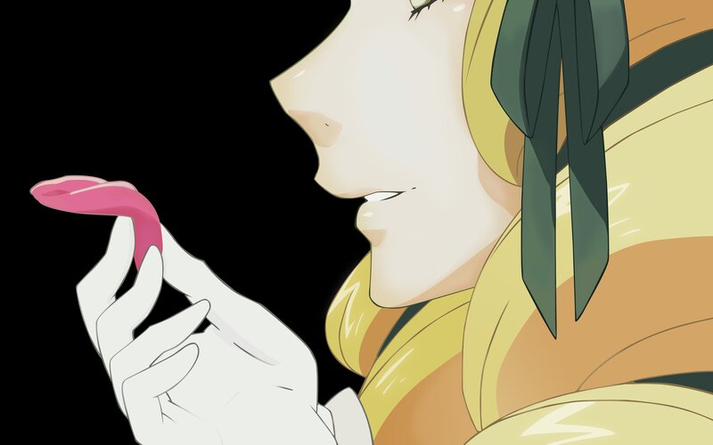 anime character holding pink object