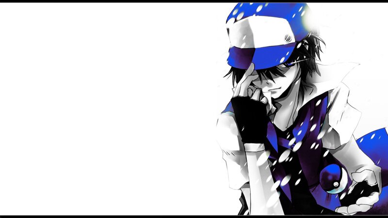 Anime Character Holding Pokeball — Blue